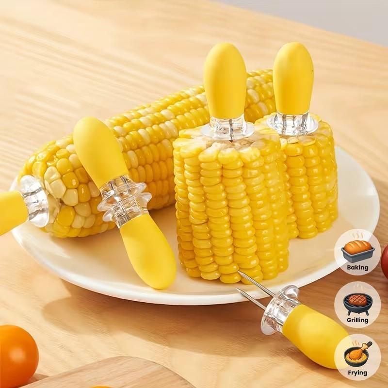 8pcs Multifunctional Corn Grilling Needle, Stainless Steel Barbecue Skewer, Easy to Clean and Store, Picnic Camping Essential