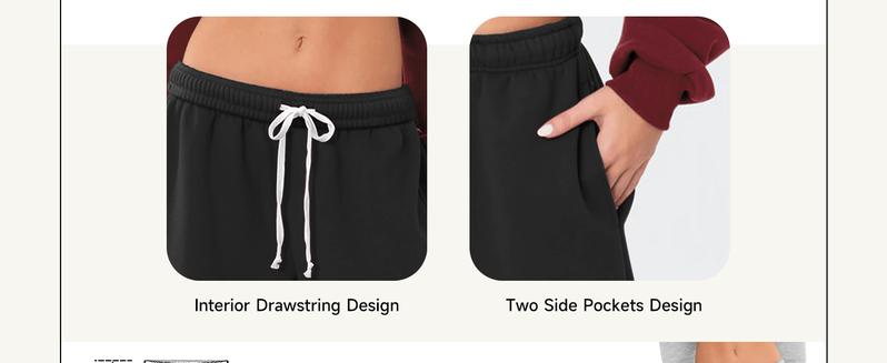 JEKAOYI Women's Low Rise Wide Sweatpants French Terry Lightweight Sports Jogger Pants, Sporty Pockets for Daily Wear, Ladies Sportswear for all Seasons