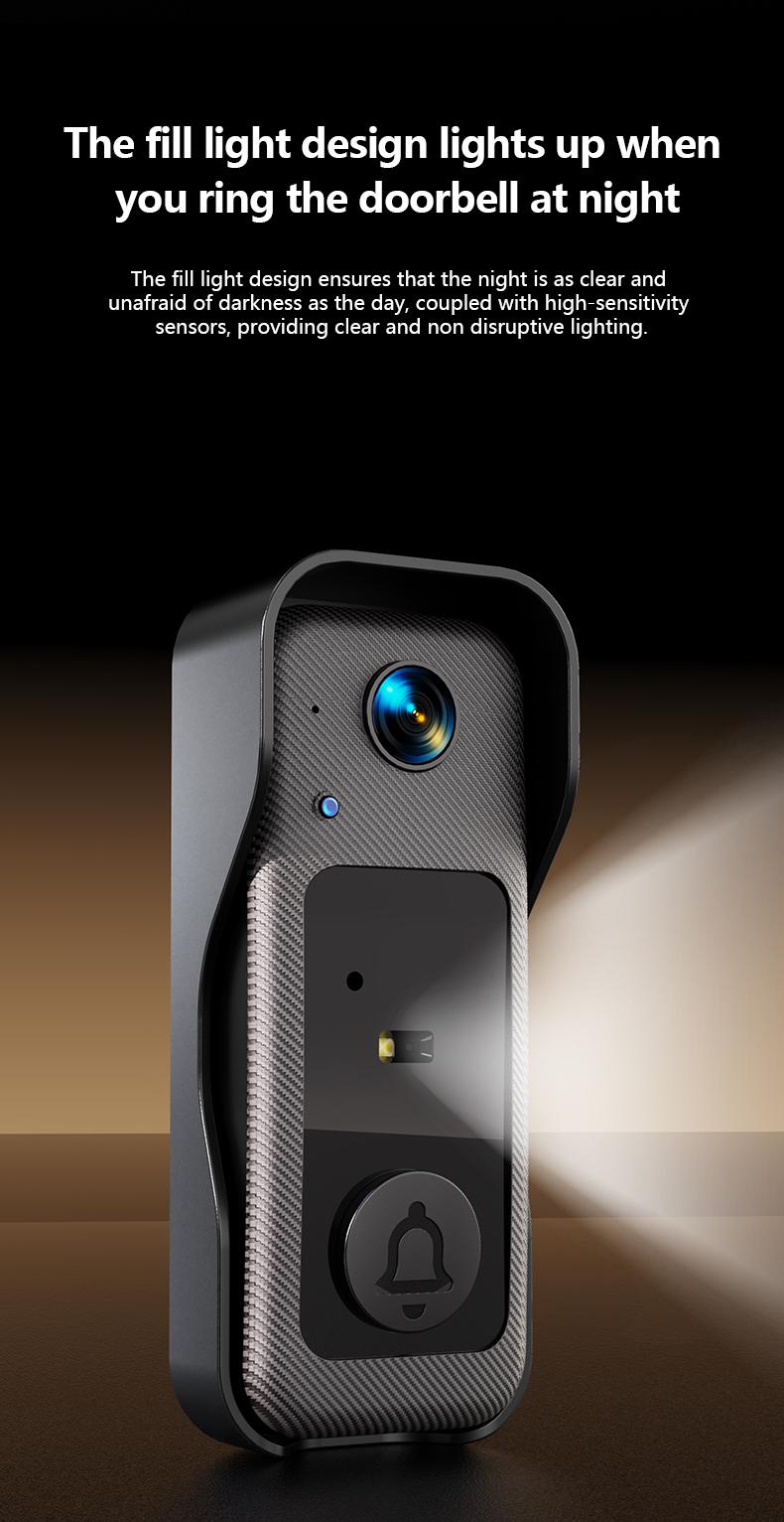 X6 Wireless Doorbell Camera, Rechargeable Smart Visual Doorbell, Modern Home Security Doorbell with Night Vision & Voice Changing,  Safety Intercom for Privacy, Alarm, Sensor,waterproof,Security Camera