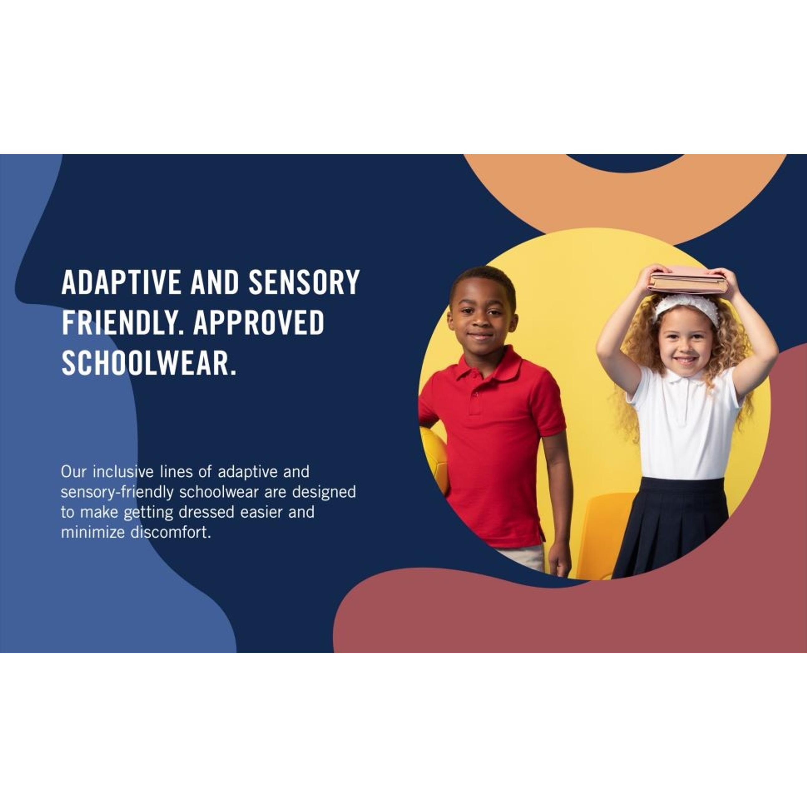 Girls School Uniform Sensory-Friendly Pull-on Short,Soft Fabric with Elastic Waist&Drawstring, Tagless, Flattened SeamsGift
