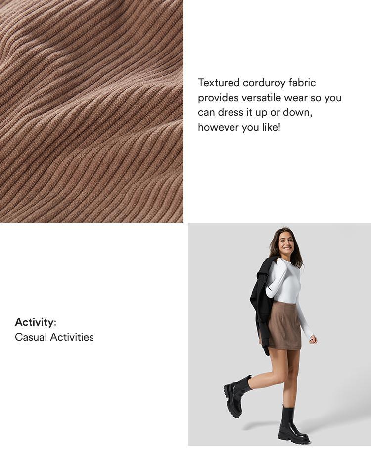 Halara 2-Piece High Waisted Invisible Zipper 2-in-1 Mini A-line Corduroy Casual Skirt  #TikTokShopHolidayHaul