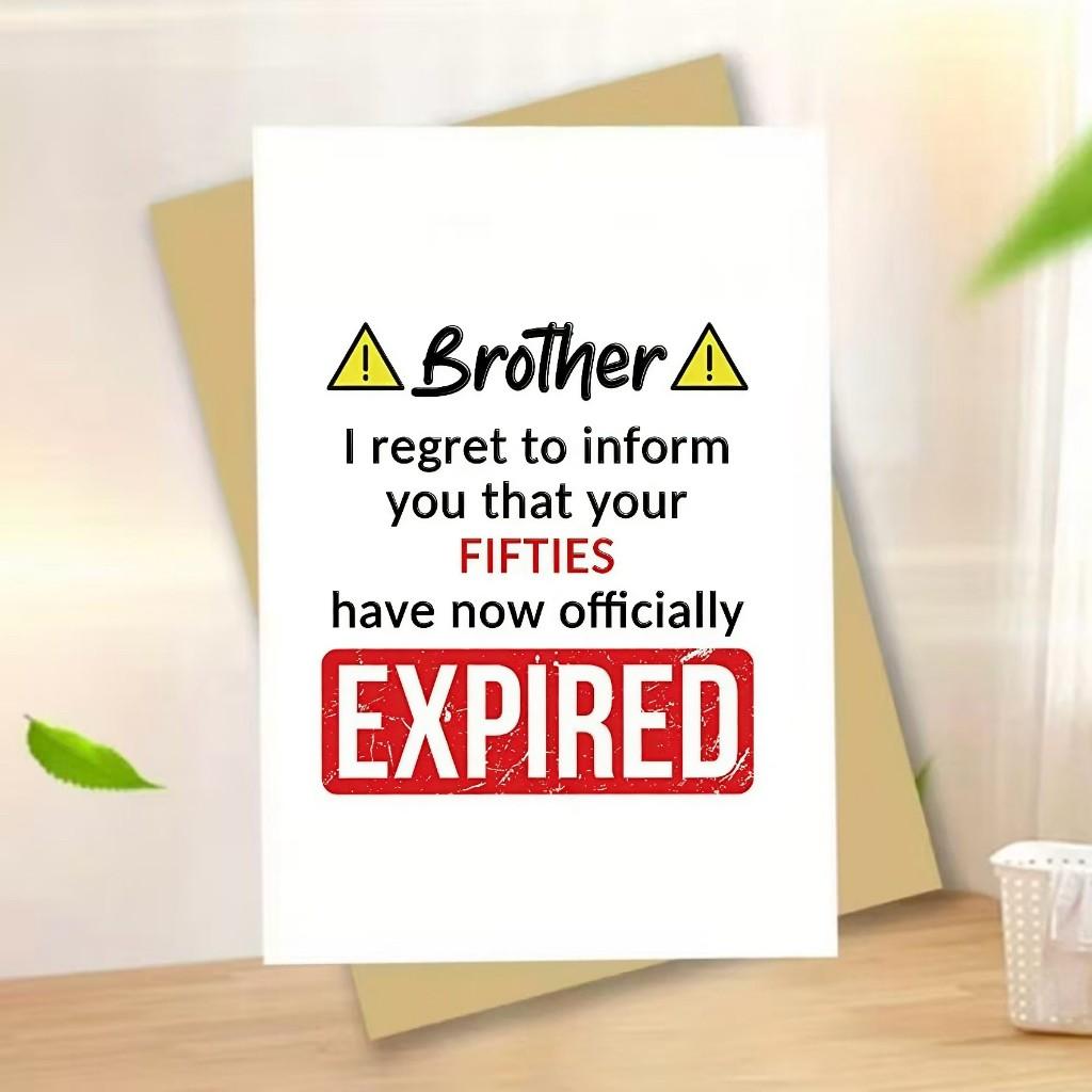 1/3/7pcs，Funny Birthday Card for Brother, 60th Birthday Greeting Card, Humorous Gift for Siblings,   Joke Birthday Card