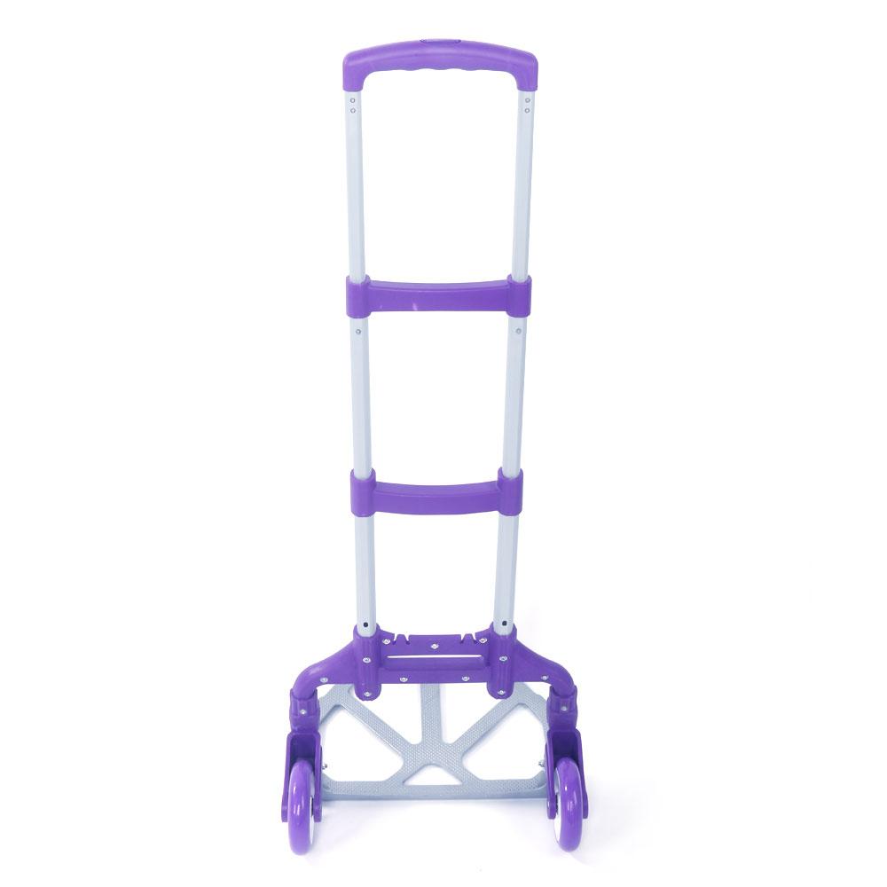 Folding Hand Truck and Dolly 165-lbs Lightweight Portable Luggage Cart for School Travel Office Moving (Purple)