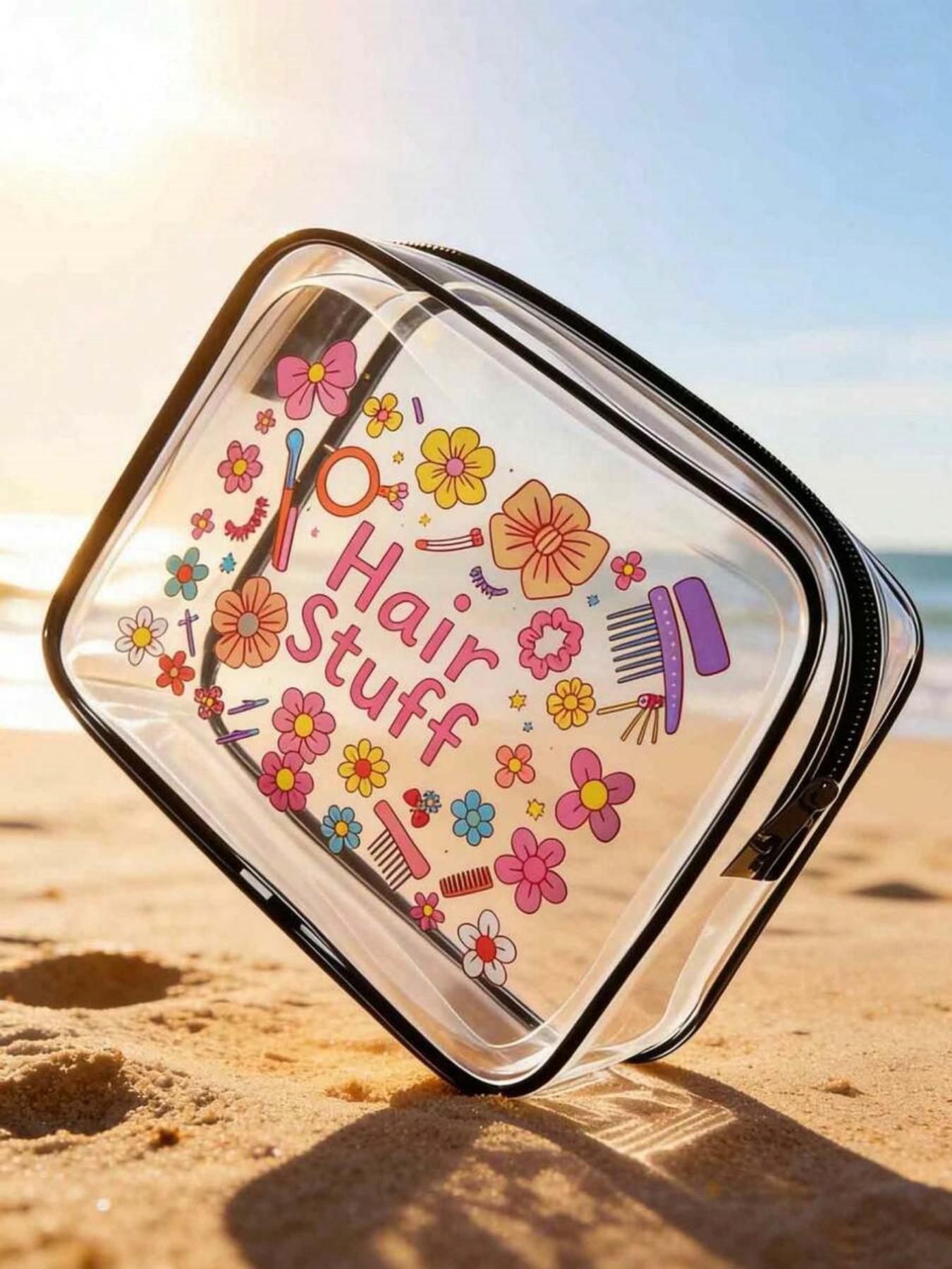 PVC Travel Organizer Pouch, Lightweight Fade-Resistant Cosmetics Bag, Portable Makeup Case, Easy-To-Clean Smart Storage Pouch