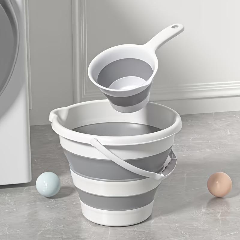 Collapsible Bucket, foldable design for easy storage. Multi-use water container great for car washing, camping, fishing and travel. Versatile household and commercial cleaning tool for daily indoor and outdoor use.