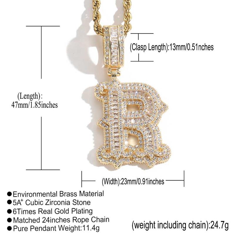 Personalized lced-out Bubble Initial NecklaceFor Men HipHop Zirconia Letter Necklace ForWomen 24 inchesLong Stainless Steel RopeChainT26 Alphabet Neckiace For WomenCharms Personalized lced-out Bubble Initial NecklaceFor Men HipHop Zirconia Letter Necklace ForWomen 24 inchesLong Stainless Steel RopeChainT26 Alphabet Neckiace For WomenCharms