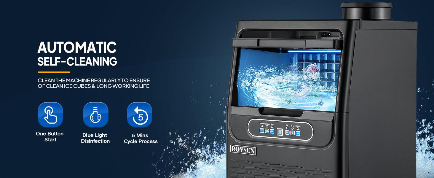 70/90 LBS/24H Countertop Ice Maker with 2 Water Inlets & Appointment Function, Freestanding Ice Machine with 11lbs Storage Bin, Ice Scoop, Drain Pipe & Water Filter (Black)