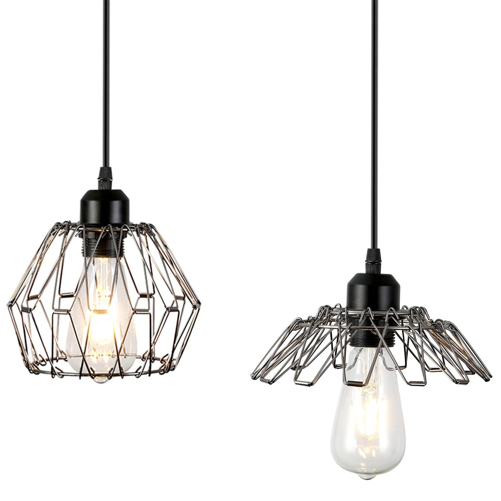 SERBASIC Vintage Deformable Metal Frame Pendant Light, E27 Base, Adjustable Length Hanging Ceiling Fixture with Deformable Shade, Incandescent/LED Compatible, Mount Kit Included, Retro Industrial for Indoor Use (Kitchen, Living Room)
