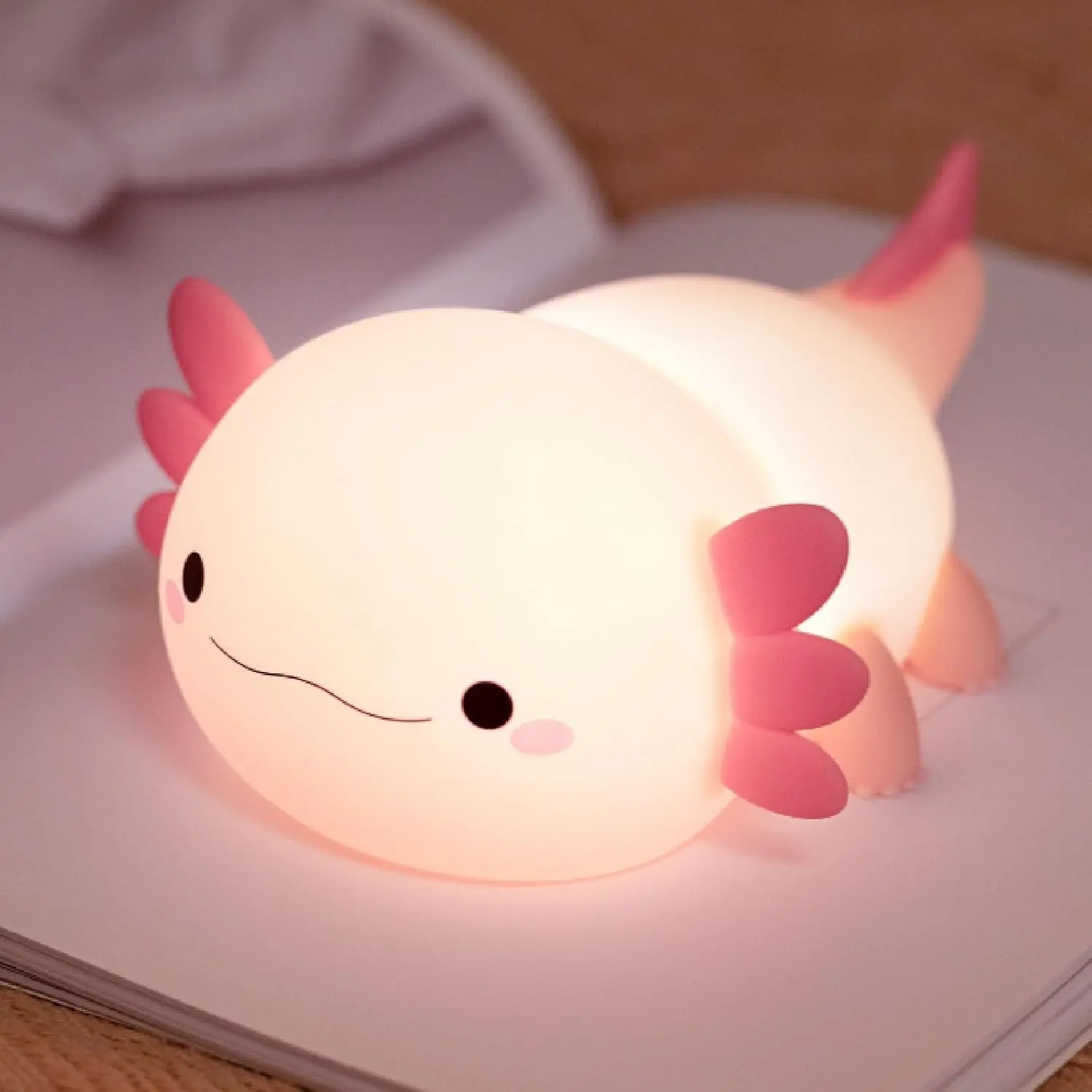 Cute Silicone Night Light for Kids, Dimmable Squishy Touch Baby Nursery Lamp, Rechargeable Bedside Nightlight, Adorable Animal Lamps Gifts Kawaii Room Decor for Girls Boys