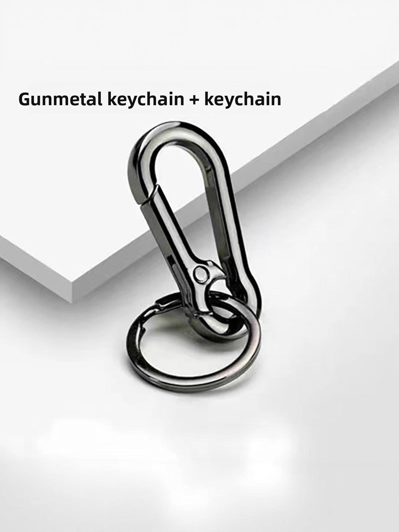 2 Pack Metal Car Keychain Accessories, DIY Ring Circle Waist Hanging Buckle, Men's Climbing Hook Key Chain Couple Pendant