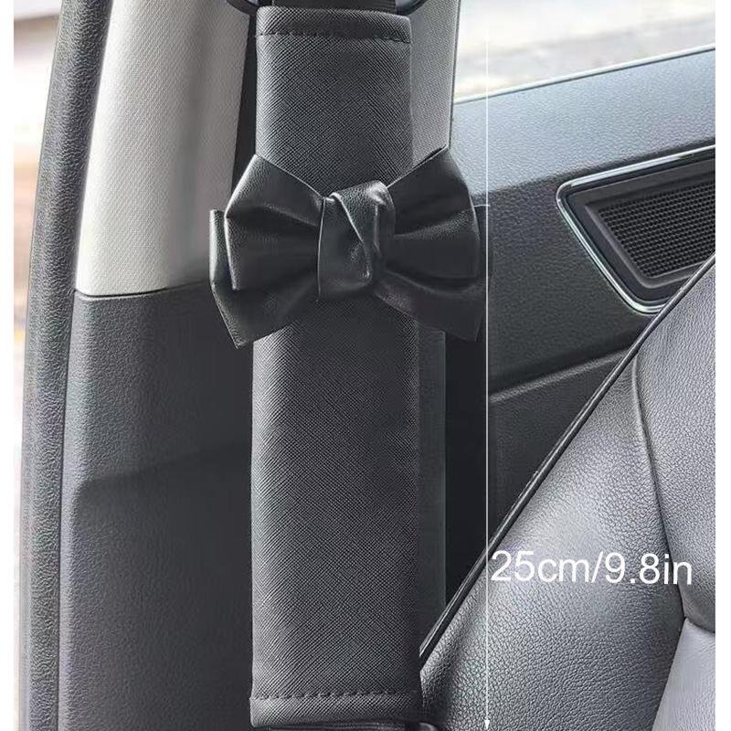 Cute Bowknot Design Car Seat Belt Cover, Car Seat Belt Shoulder Pad, Car Interior Decoration Accessories for Women & Girls, Car Interior Kit, Car Interior Set, Girly Car Accessories