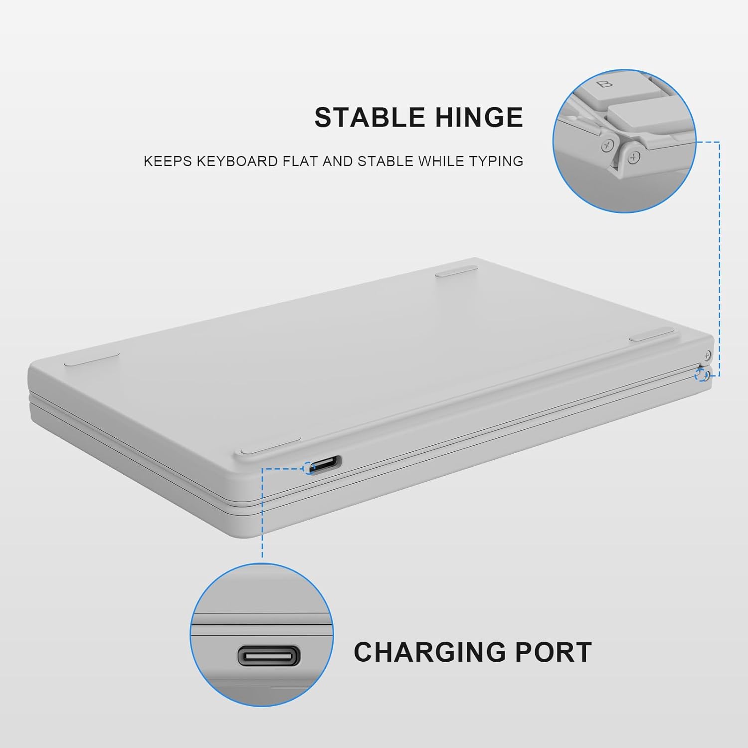 Foldable Wireless Bluetooth Keyboard, Pocket-Sized Travel Folding Keyboard for iPad, iPhone, Smartphone, Tablet and Laptop