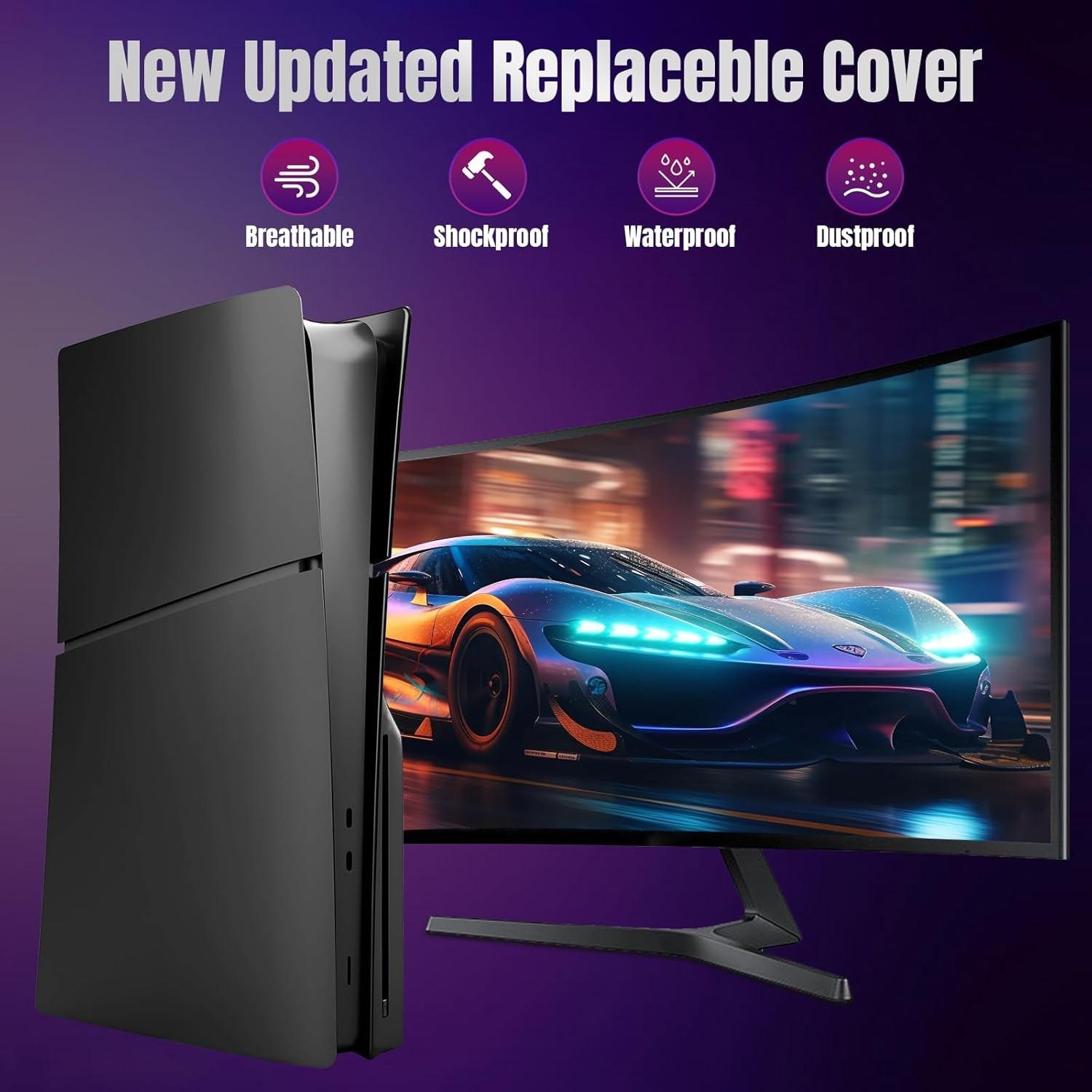 Faceplate Cover for Playstation 5 Slim Disc Edition, Protective Abs Shell, Scratch-Resistant Matte Surface, Game Supplies & Accessories