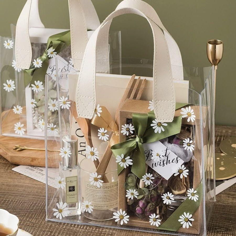 3 Items Festival Party Cute Gift Bags, PVC Memorial Souvenir Gift Bags, Bridal Shower Wedding Birthday Christmas Gifts