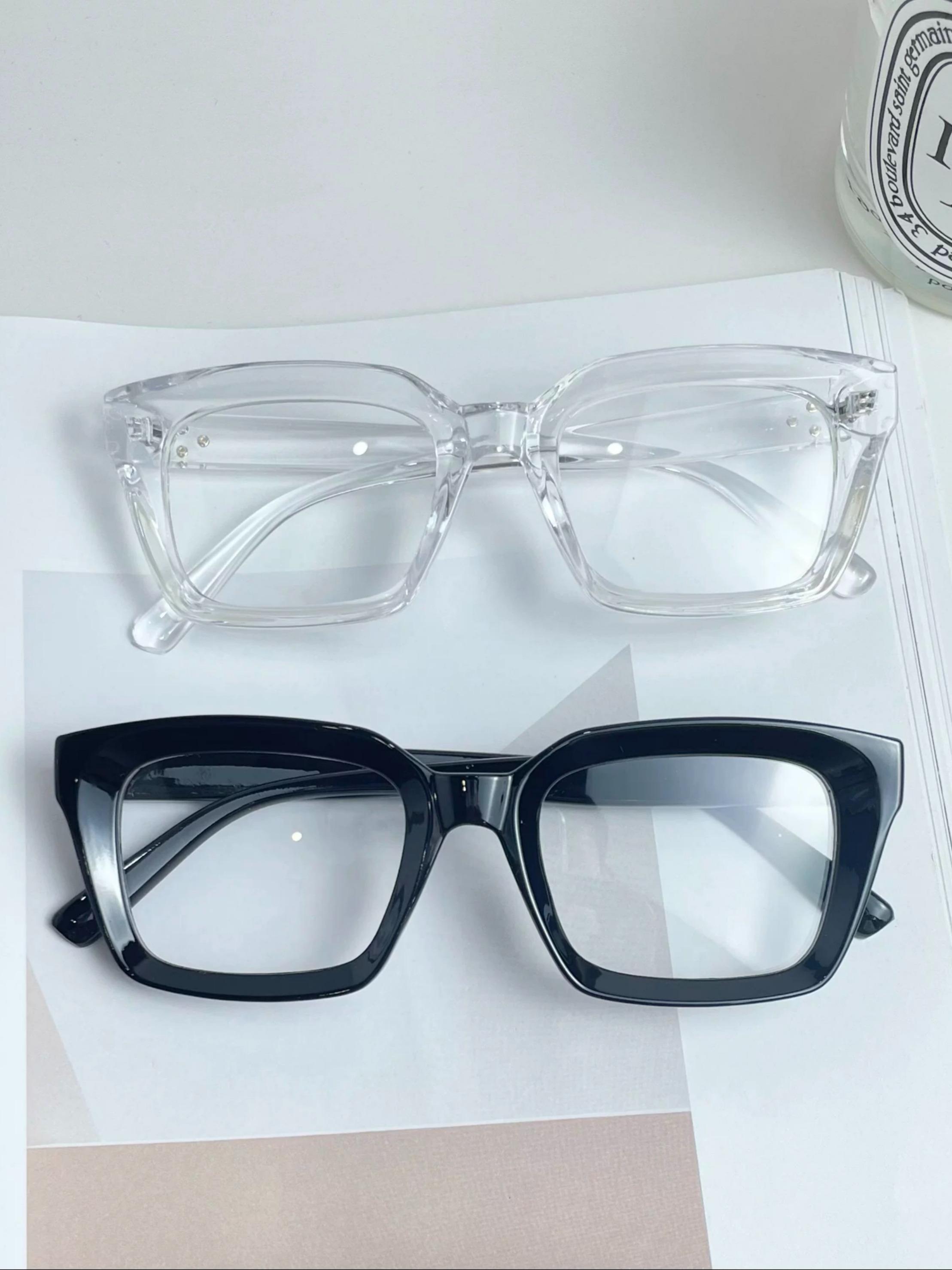 Unisex Square Frame Glasses, Trendy Retro Style, Multi-Color Decorative Eyewear, Perfect for Photoshoots & Street Fashion