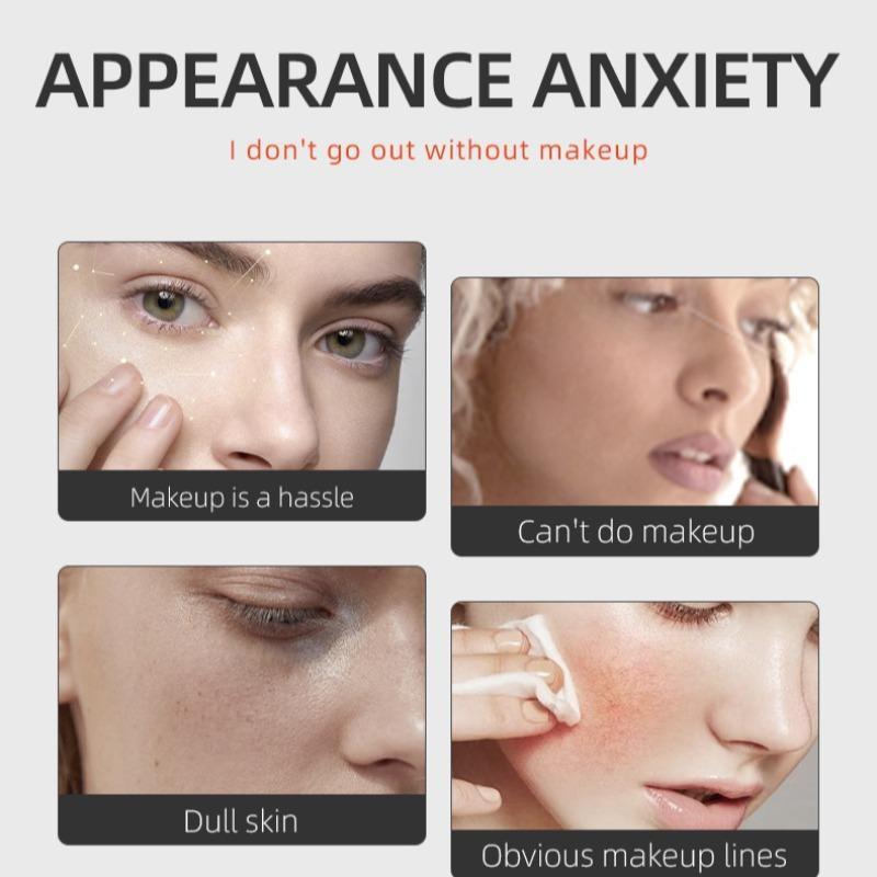 Five-Layer Vitamin C Cream, Lightweight Moisturizing Brightening, VC Isolation Cream, Concealer & Makeup Base, Multi-Bottle Value Pack