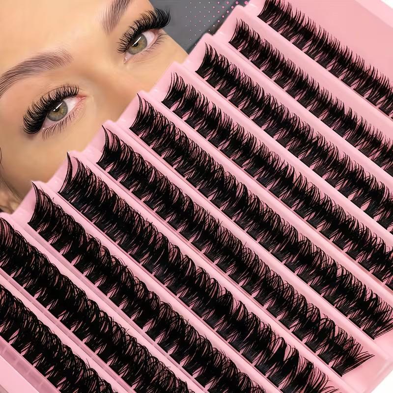 Lash Clusters 80D DIY Cluster Lashes Volume Eyelash Clusters Eyelash Extensions False Eyelashes Black Individual Lashes Super Thin Lash Band Wispy Lash Extension at Home DIY Dramatic Lashes, Lengthening Volumizing Lashes (60D,8-16mm)