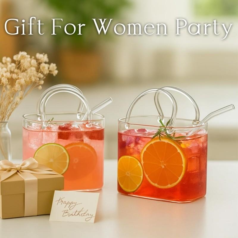 1pc Large Capacity Glass Cup, Creative Handbag Shape, High Borosilicate Glass Cup, Can Be Used As Fish Tank Or Vase,  Ladies' Party Gift Creative Drinking Mug，25Oz/750Ml