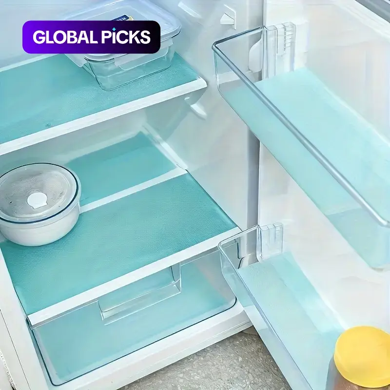 7PCS Refrigerator Shelf Liners, Washable EVA Fridge Mats for Shelves, Drawers, Cabinets & Kitchen Organization #GLOBAL PICKS