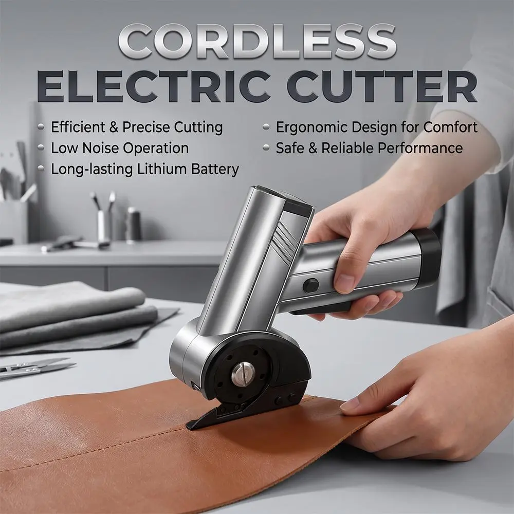 【BackToSchool】Rechargeable Cordless Electric Scissors & Cardboard Cutter, 4-Speed 320 RPM Stainless Steel Blade, 3000mAh Battery, LED Display & Work Light, 2 Safety Blades, Storage Pouch, Cuts Cardboard, Leather/Fabric, Plastic