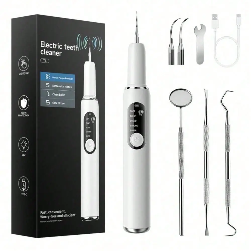 The new T6-Bai ultrasonic toothbrush comes in a bright white color and is suitable for the whole family. It can intelligently remove plaque and is used for oral care. It can deeply clean and is an excellent choice for gift-giving during festivals.