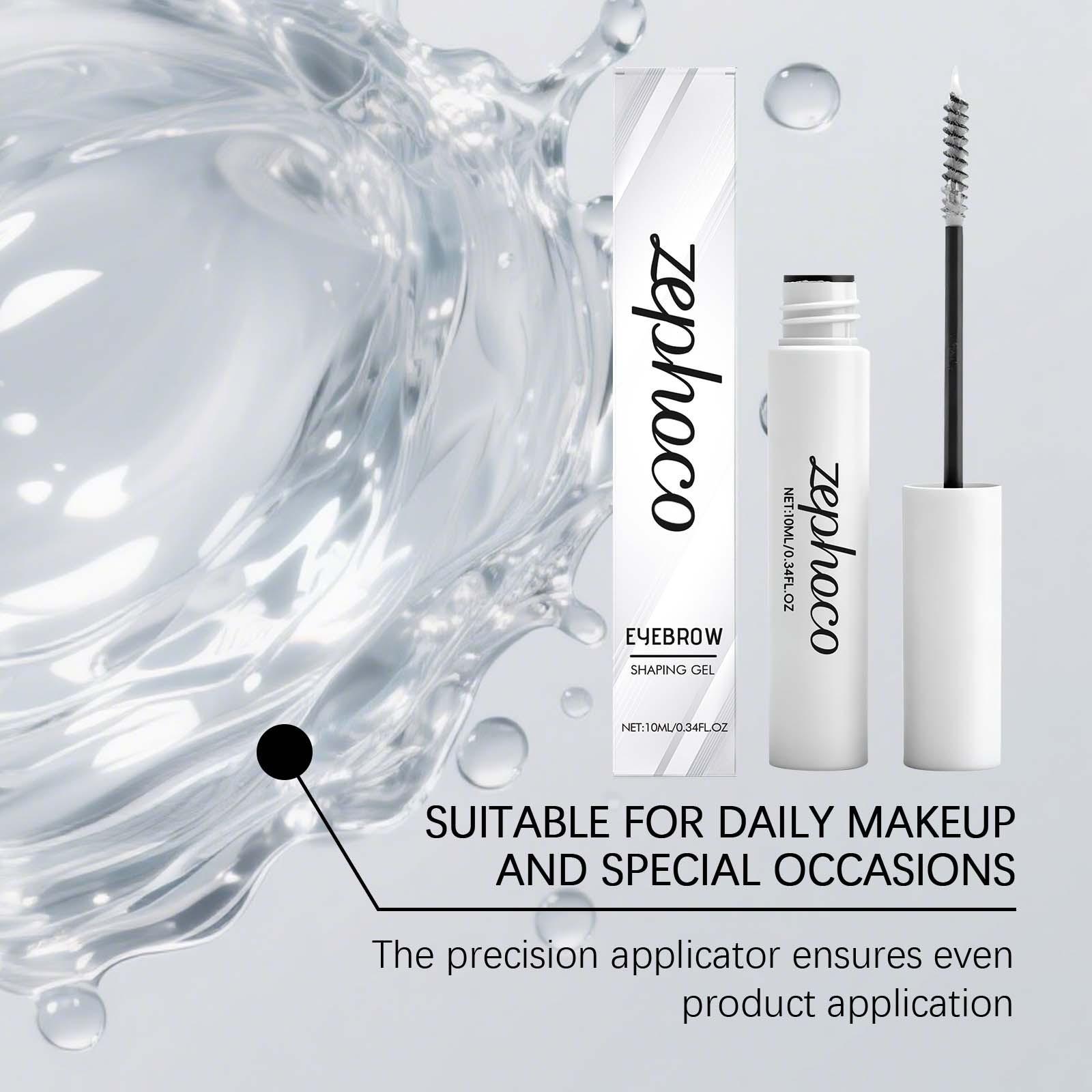 Zephoco Long-Lasting Eyebrow Gel, Waterproof Sweatproof Brow Balm, Natural Look, Hold & Color, Single Item, No Alcohol/aerosol