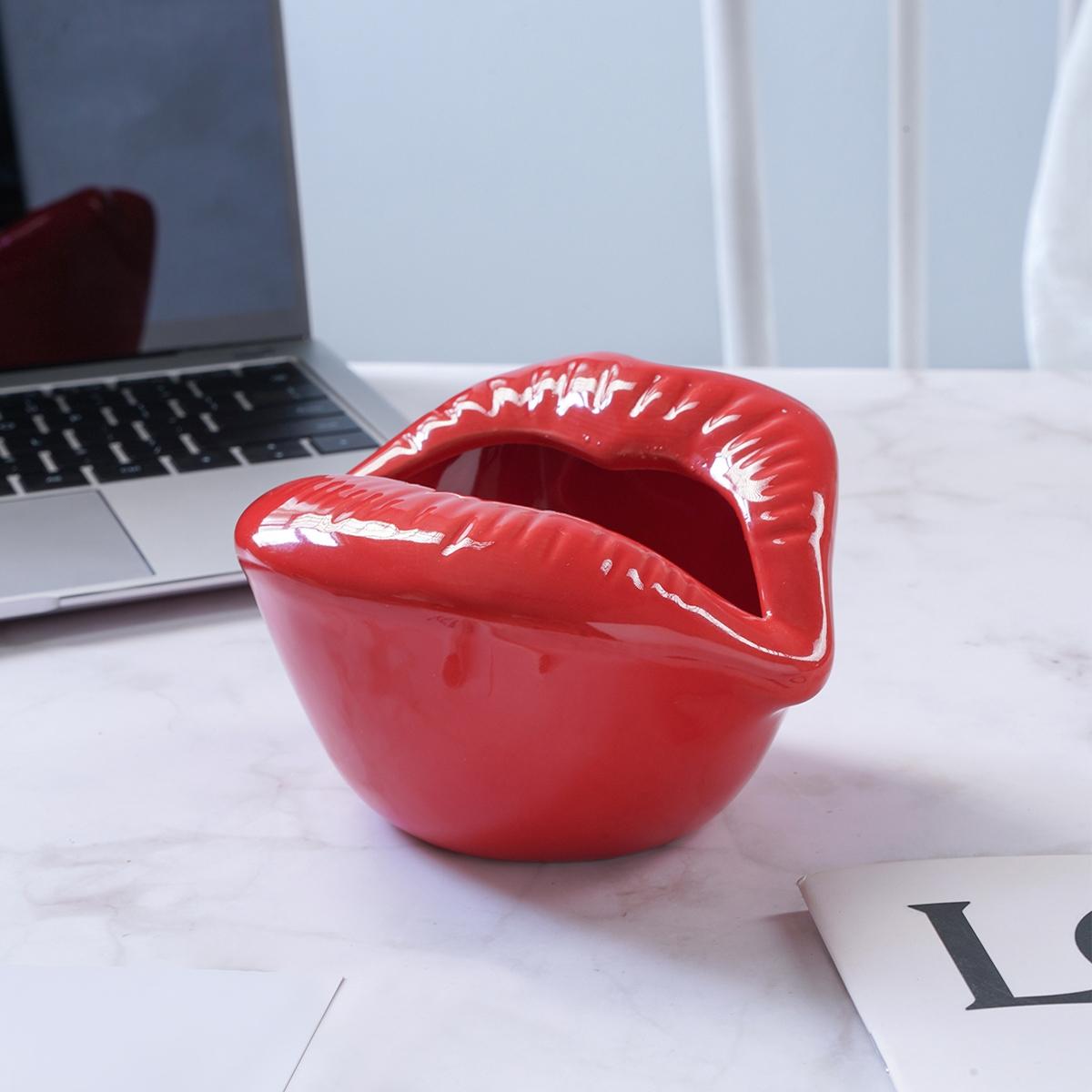 Lips Resin Storage Box, Cute Photography Prop Decorative Box, Handmade Desktop Organizer, Home Decoration Craft, Small Items Holder