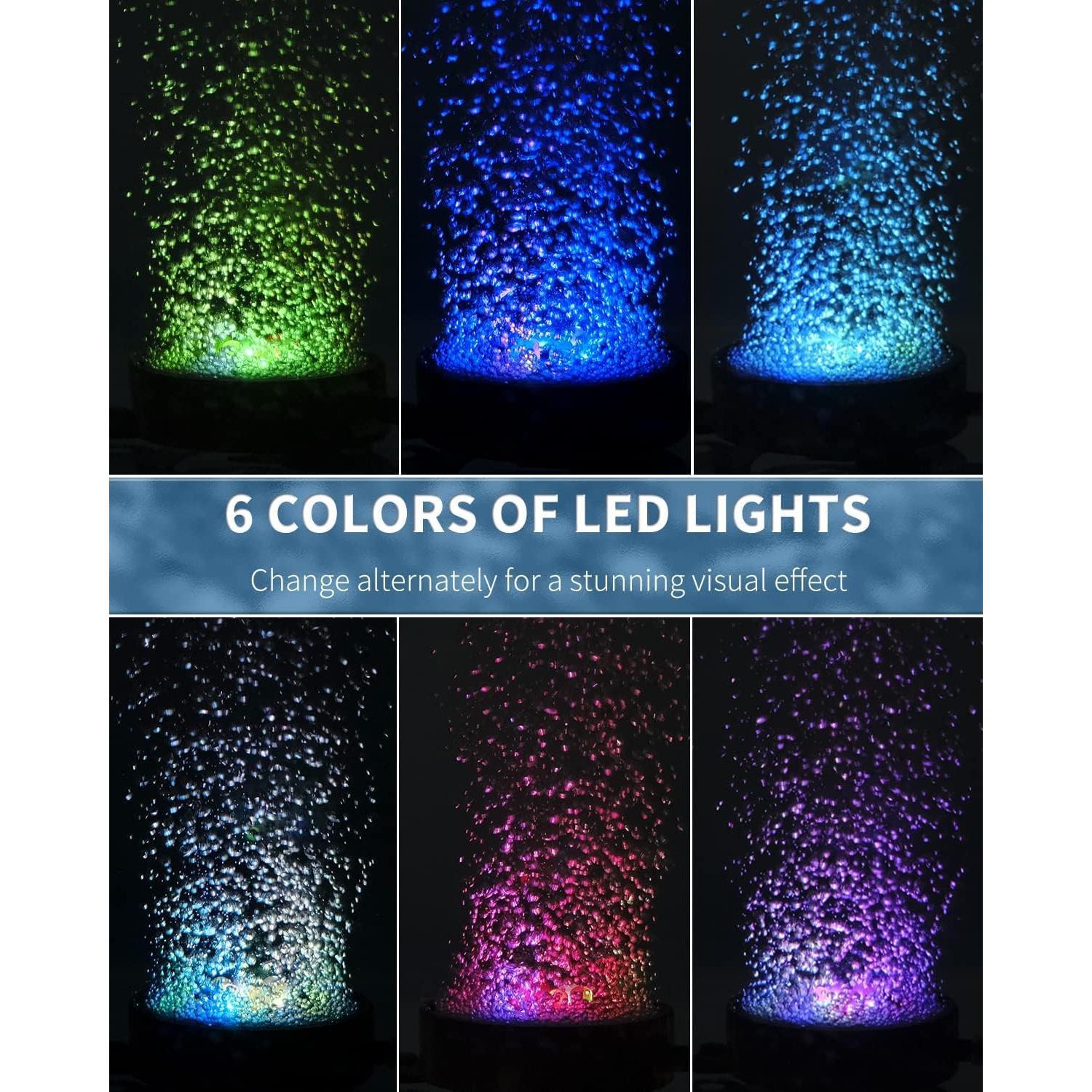 Aquarium Volcano Ornament Kit Realistic  Volcanic Decoration with Air Stone Bubbler Colorful LED Light Decor for Fish  Landscape Addition and Oxygenation