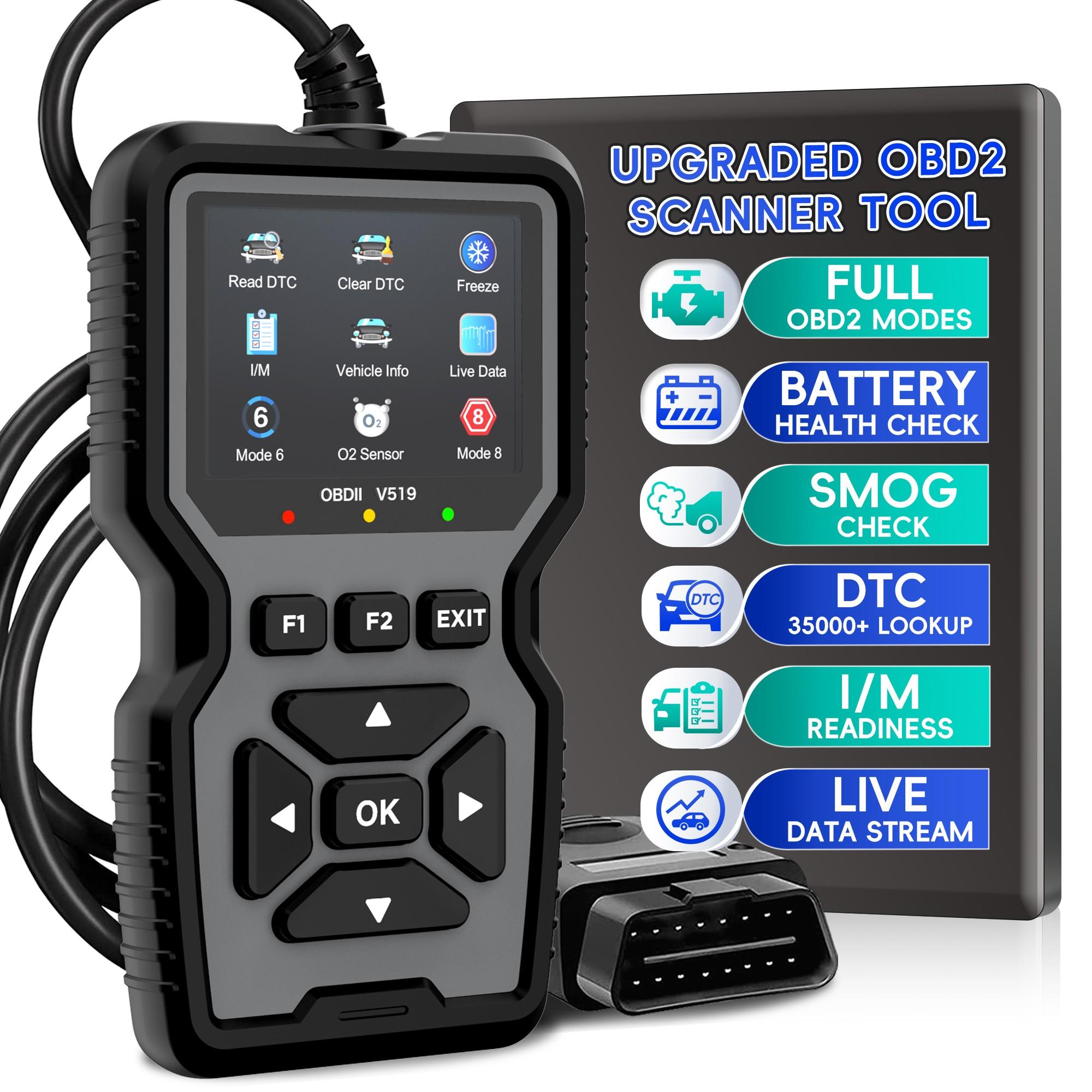 Enhanced Obd2 Scanner Diagnostic Tool, Automotive Scan Tool, Engine Code Reader Reset, Smoke Test, Clear Codes, Real-Time Data, for All Obdii/eobd Vehicles