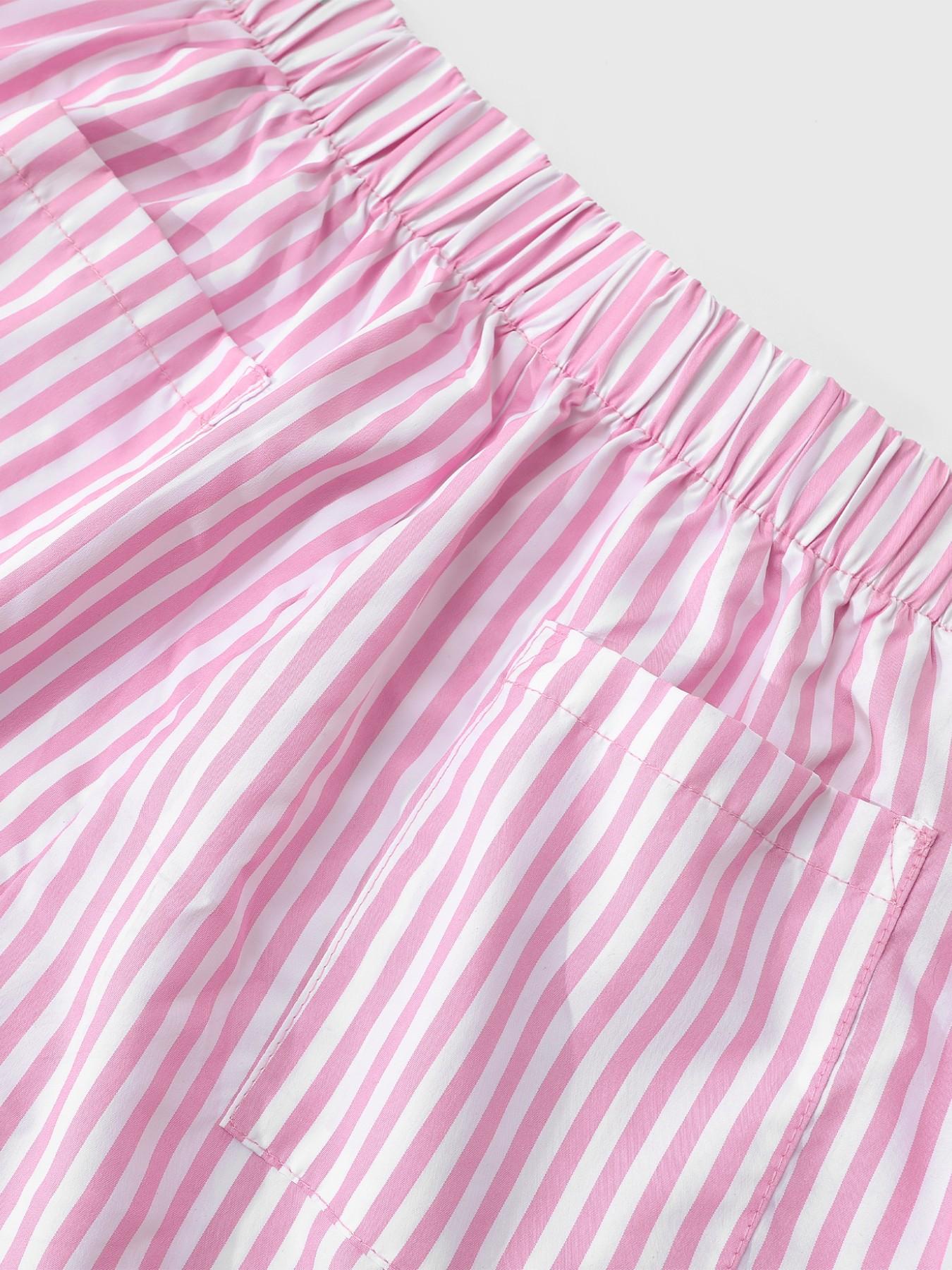 Women's Cherry Print Short Sleeve Set, Summer Beach Casual, Cherry Bomb Letter Print T-Shirt + Striped Shorts