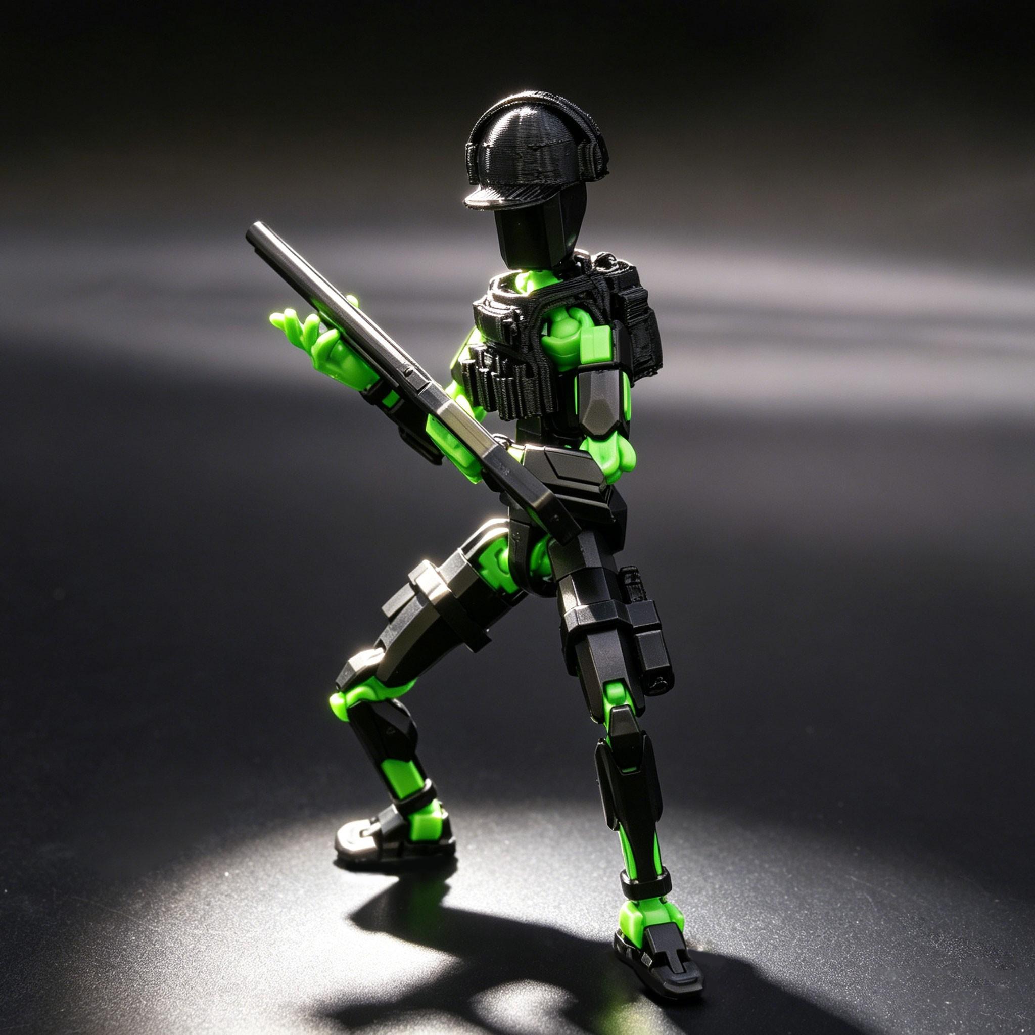 Dummy 13 Action Figure Set, 3D Printed Military Swat Soldier Model, Flexible Tactical Robot Doll, Poseable Collectible Figurines Toy Gift for Boys and Teens