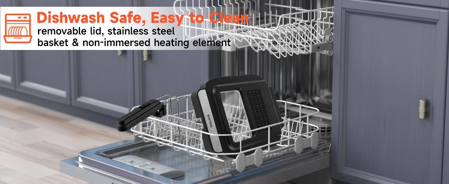 SUSTEAS Kitchen Appliances – 1500W Deep Fryer with Basket, 1.5QT/2.6QT Non-Stick Pot, Removable Lid – Easy-Clean Electric Cooker SUSTEAS Kitchen Appliances – 1500W Deep Fryer with Basket, 1.5QT/2.6QT Non-Stick Pot, Removable Lid – Easy-Clean Electric Cooker