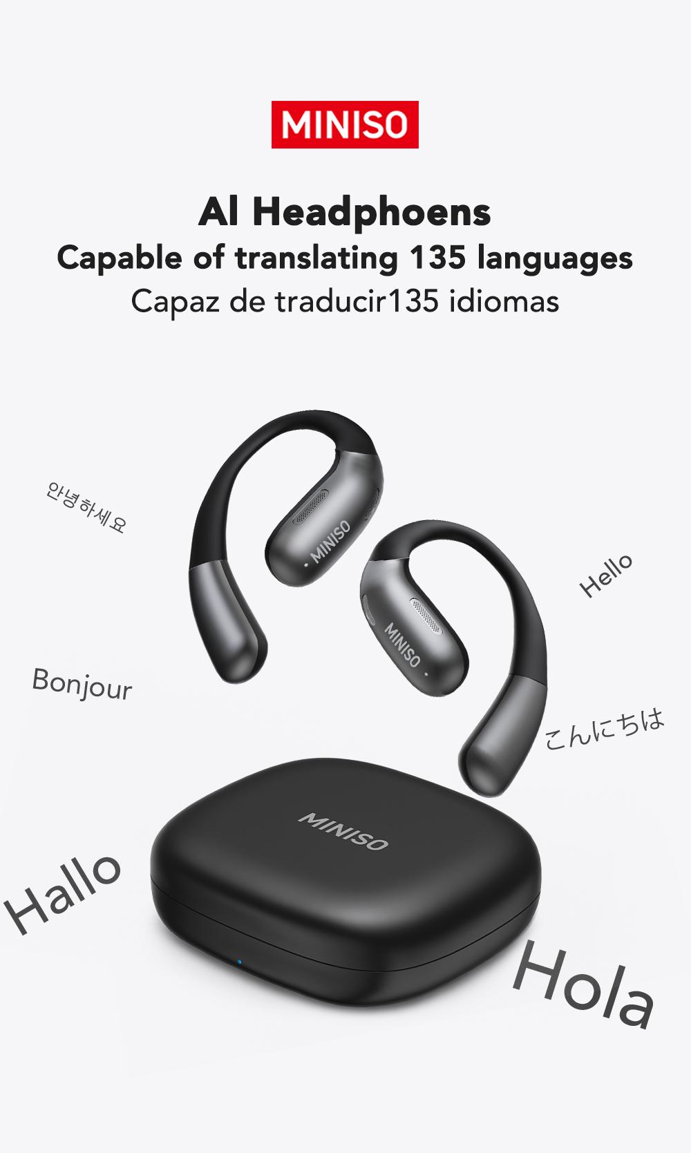 [New Year's gift] MINISO X28 Wireless Earbuds Bluetooth 6.0 Earphones, In Ear Earbuds,Waterproof Wireless Earphones, Support 148 Languages Real Time ,Suitable for Office, Sports, Study and Audio Calls, Built in Microphone, Gaming Bluetooth Headphones
