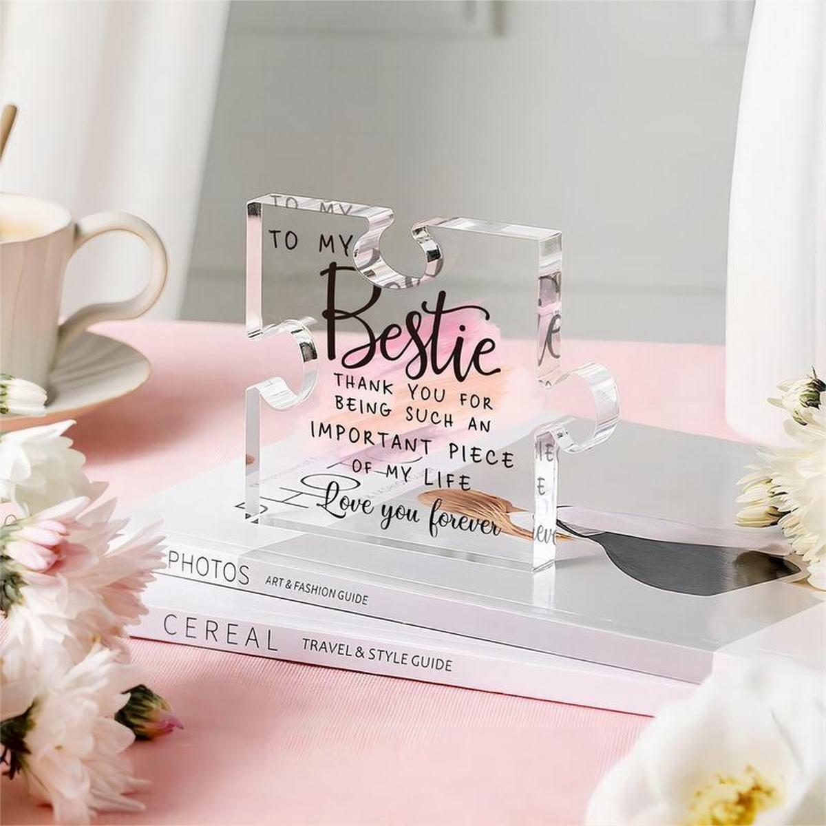 Bestie Gifts for Women Friendship - Acrylic Puzzle ,Gifts for Friends Female,Friend Gifts for WomenBirthday,Bff Soul Sister Work Bestie Gifts for Women,Thankgiving Gifts Room Decor Frame Signs Decoration Items Bestie Gifts for Women Friendship - Acrylic Puzzle ,Gifts for Friends Female,Friend Gifts for WomenBirthday,Bff Soul Sister Work Bestie Gifts for Women,Thankgiving Gifts Room Decor Frame Signs Decoration Items