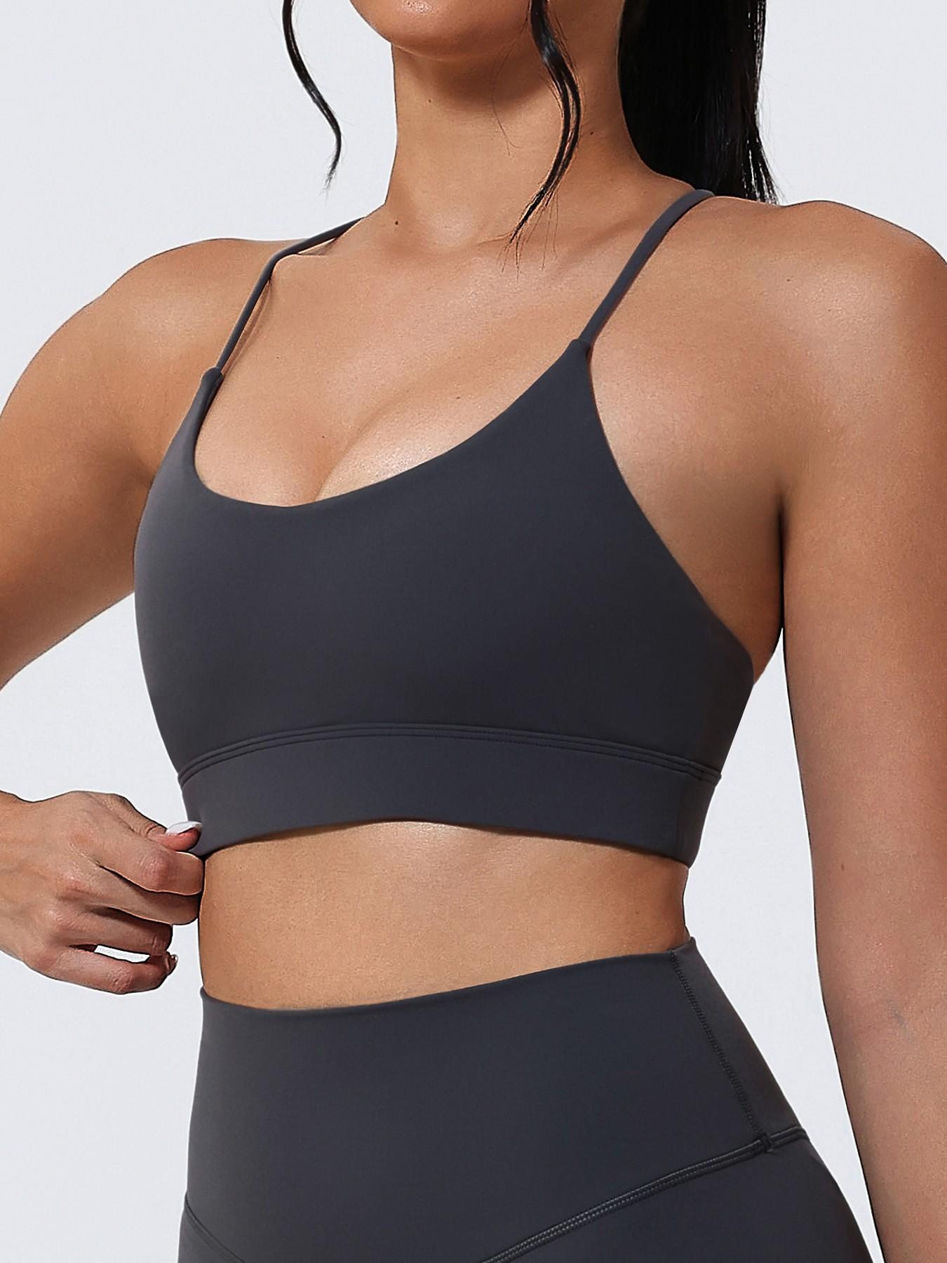 Women's Sexy Backless Sports Bra, Yoga Underwear, Cross-Back Design, Nylon Spandex Fabric, Soft Breathable Comfort, All Seasons