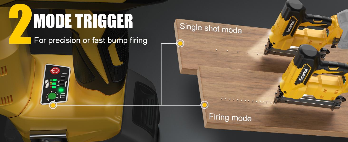 Cordless 18GA  5/8 to 1-1/4 Inch Brad Nailer for Dewalt 20V, 【Battery NOT Included】, 2 Mode 18 Gauge Nail Gun with 1000 Nials for Wood Carpentry, Brushless