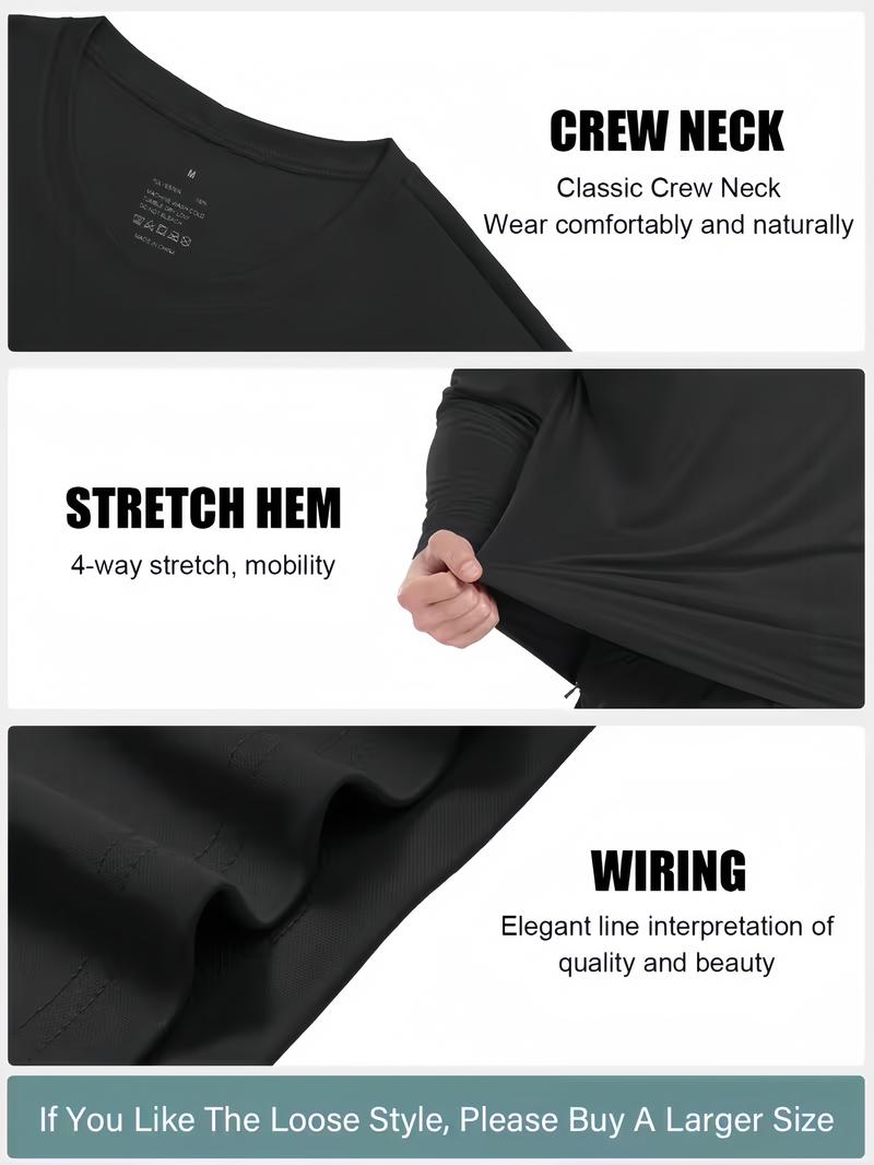 6pcs Men'S Long Sleeve T-Shirts - Quick-Dry Gym Shirts with Moisture-Wicking Fabric, Color Options for Workout, Running, Casual Attire - Breathable Athletic Tops for Active Lifestyles, Workout Shirts, Running Gear, Round Neckline, Stretchy Material 6pcs Men'S Long Sleeve T-Shirts - Quick-Dry Gym Shirts with Moisture-Wicking Fabric, Color Options for Workout, Running, Casual Attire - Breathable Athletic Tops for Active Lifestyles, Workout Shirts, Running Gear, Round Neckline, Stretchy Material
