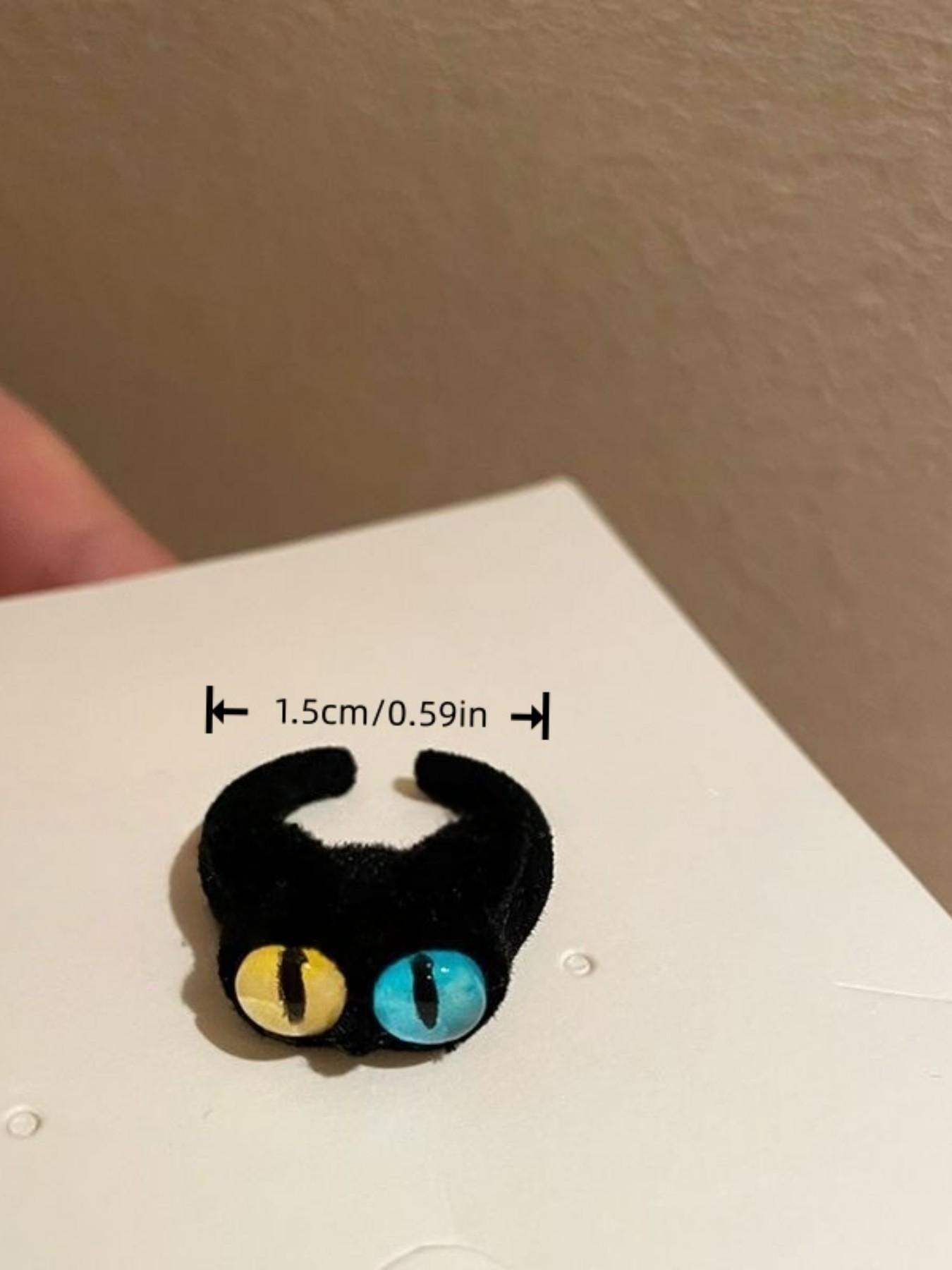 New Large Eye Plush Ring for Women, Autumn Winter Cute Sweet Cool Unique Index Finger Ring, Fashionable and Stylish Jewelry