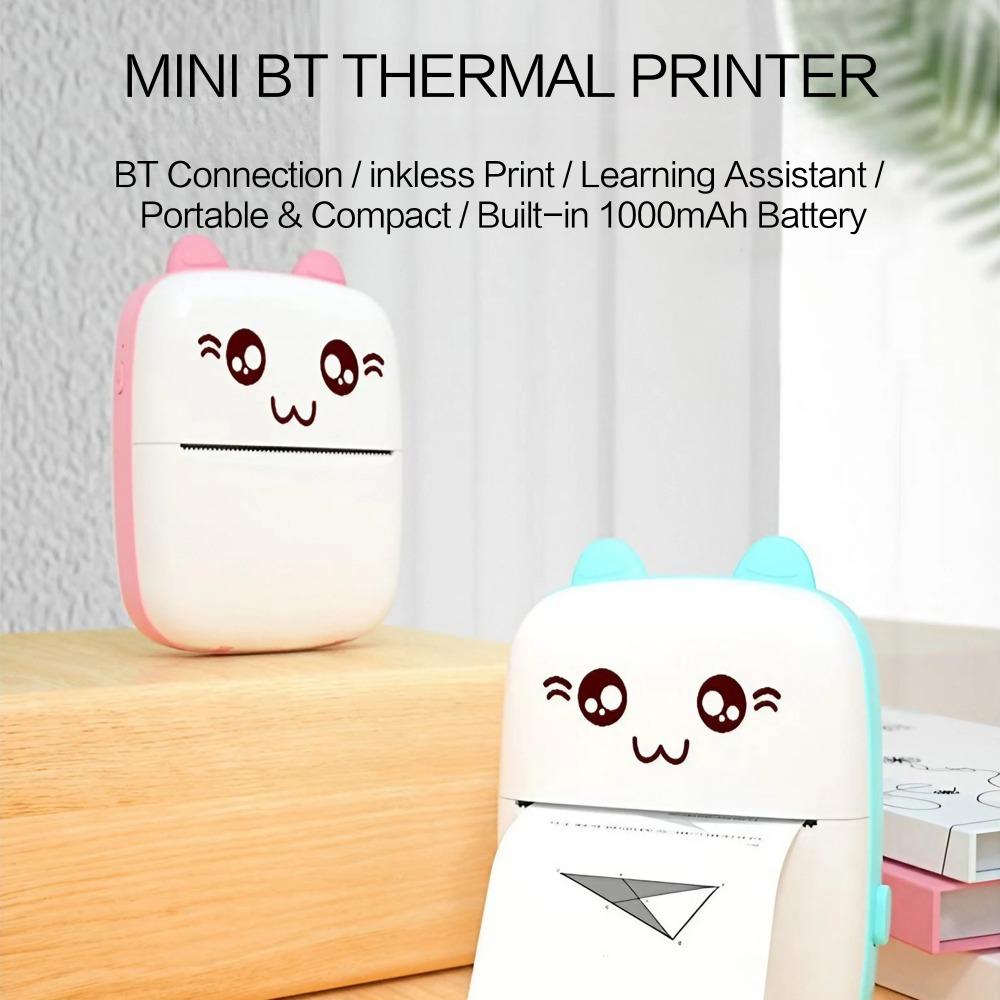 Mini Portable Bluetooth Thermal Sticker Printer Wireless Ink-Free Mobile Photo Printing Tool for Labels Flashcards Receipts with 14 Rolls Paper Value Bundle