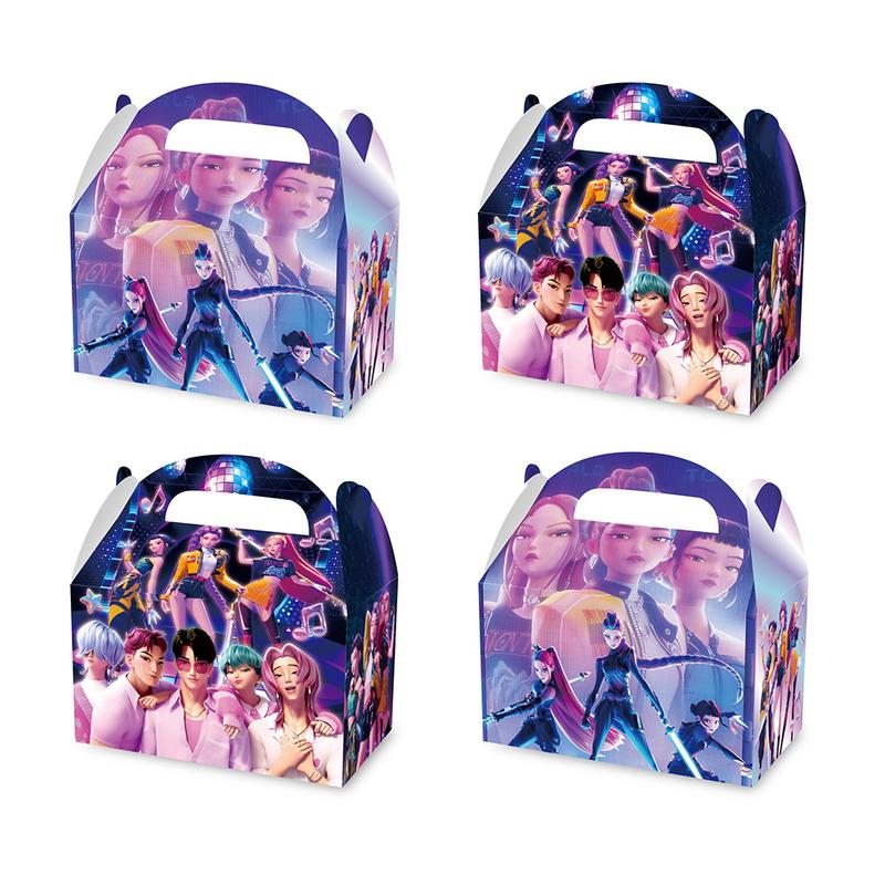 12-Piece K-Pop Demon Hunter Gift Box Set, Girl Music Birthday Party Decoration, Candy Box & Handheld Paper Bag, Themed Gift Box, Perfect for Kids Parties & Christmas Gifts #TOP PICKS