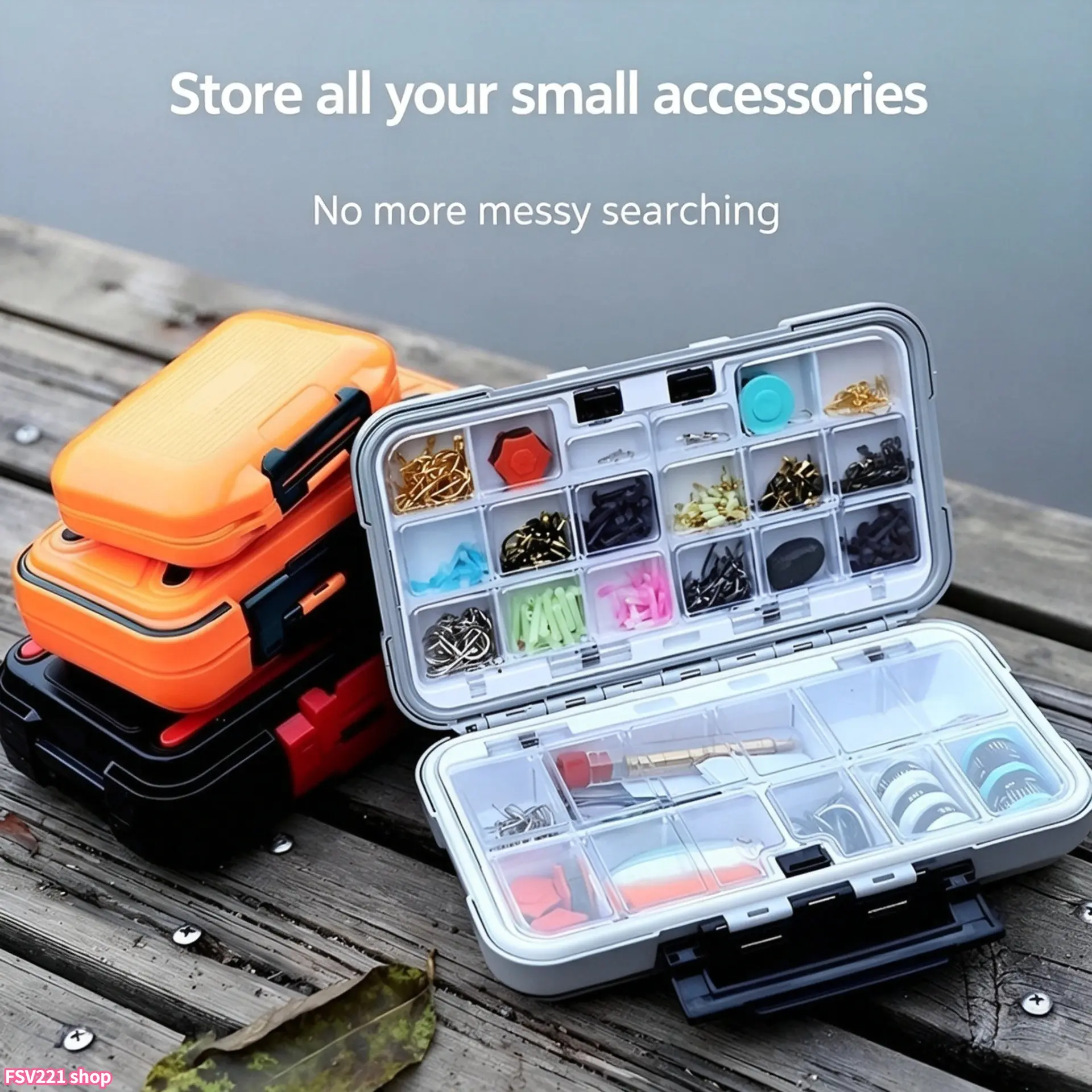 Waterproof Portable Fishing Tackle Box, Removable Dividers Lure Hook Storage Organizer, Clear Heavy Duty Tackle Case for Freshwater Saltwater Kayak Fishing & Outdoor Supplies