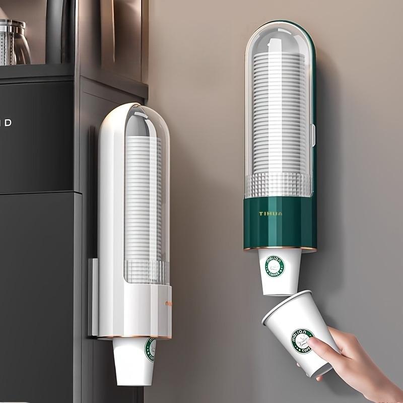 Double Color Plastic Cup with Transparent Lid, Space Saving Stackable Design, Durable Disposable Water Cup, Bathroom Kitchen Office Accessories, Plastic Clear Cups