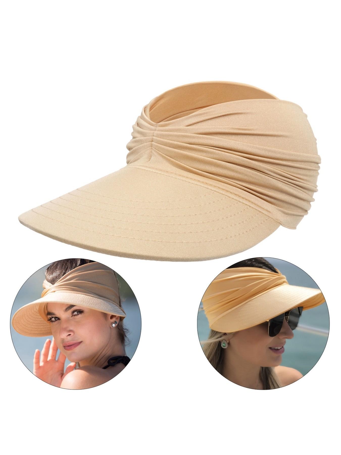 Women's Sun Protection Wide Brim Hat, Casual Outdoor Beach Sun Hat for Women & Girls, Fashion Accessories for Traveling & Beach Party