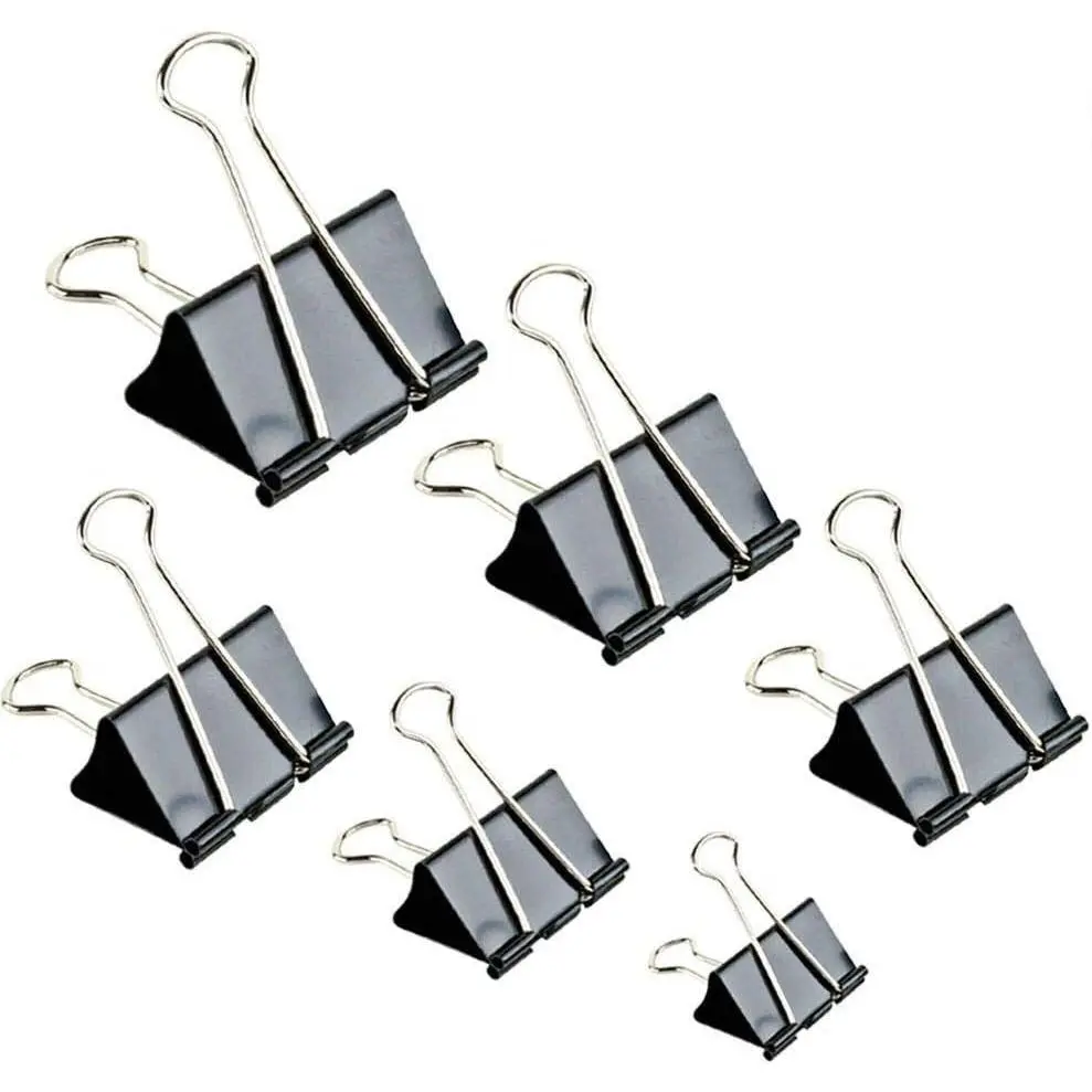 Binder Clips Paper Clamp for Paper-130 Pcs Clips Paper Binder Assorted Sizes (Black)