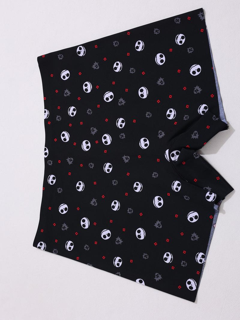 Women's Leopard Print Halloween Seamless Underwear Set, Fitted Mid-Waist Ice Silk Panties, Casual All-Season Comfortable Fit, Soft Breathable Knicker