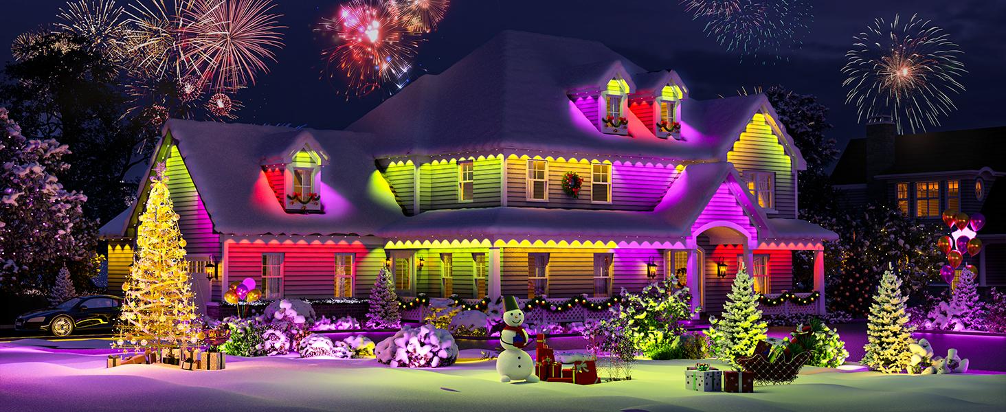 DAYBETTER RGB eaves light Colorful lighting for house edge IP67 waterproof, APP control Ideal for holiday decor (Heen, Christmas, etc.) Perfect for American homes