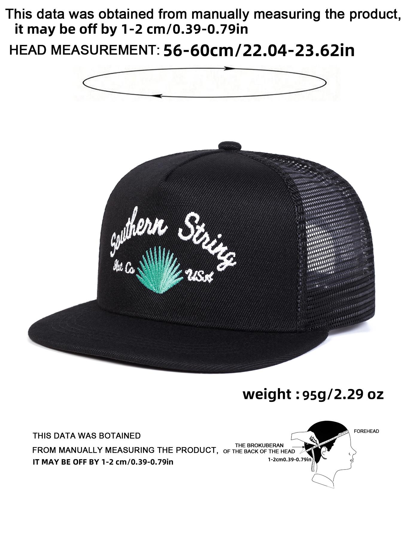 Unisex Southern String Embroidered Baseball Cap, Adjustable Sun Protection Hat, Casual Fitted Woven Fabric, Spring & Fall Outdoor Travel