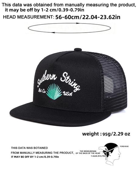 Unisex Southern String Embroidered Baseball Cap, Adjustable Sun Protection Hat, Casual Fitted Woven Fabric, Spring & Fall Outdoor Travel