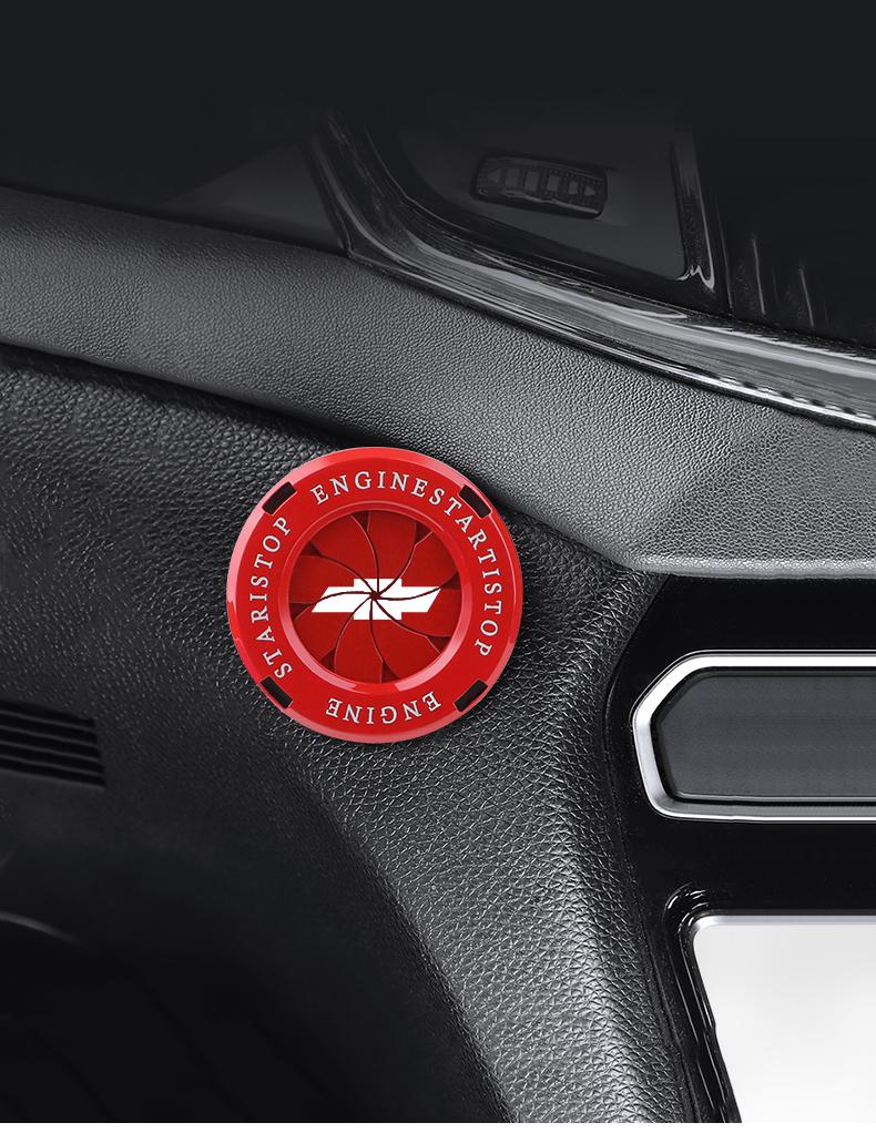 Car One Button Start Protective Cover Ignition Device Decoration For Chevrolet Corvette Montana TrailBlazer Silverado Traverse Camaro Suburban Equinox Bolt Cruze Malibu Colorado Trax SS Spark Captiva Onix Spin Impala Cobalt