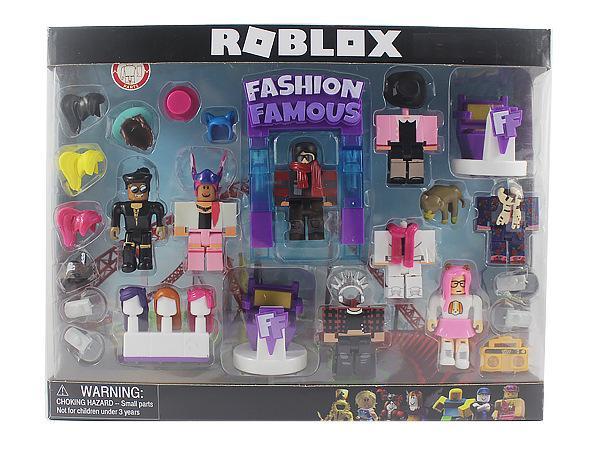 8pcs 2.5-3 Inch Roblox Fashion Famous Action Figures With T-Stage 2 Chairs Display Accessories Box Toy Set in stock